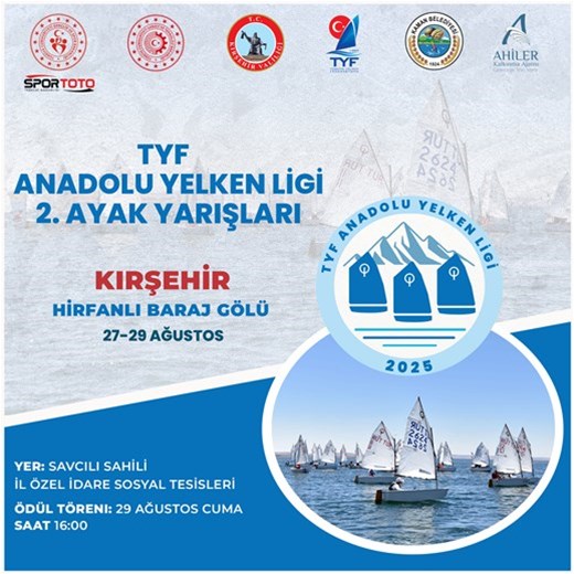 2025 TYF Anadolu Yelken Ligi 2. Ayağı Kırşehir’de devam edecek...